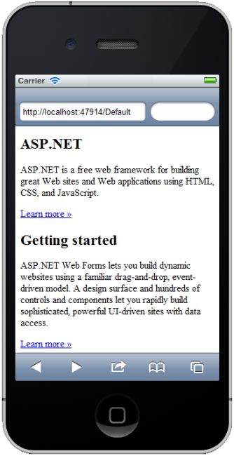 Default Page in IPhone Simulator
